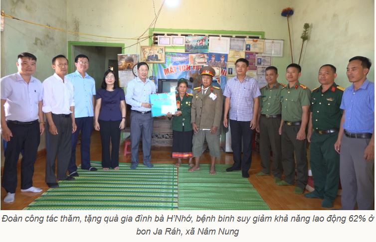 Đoàn công tác tỉnh Lâm Đồng thăm, tri ân người có công tại các xã: Nâm Nung, Krông Nô, Nam Đà, Quảng Phú